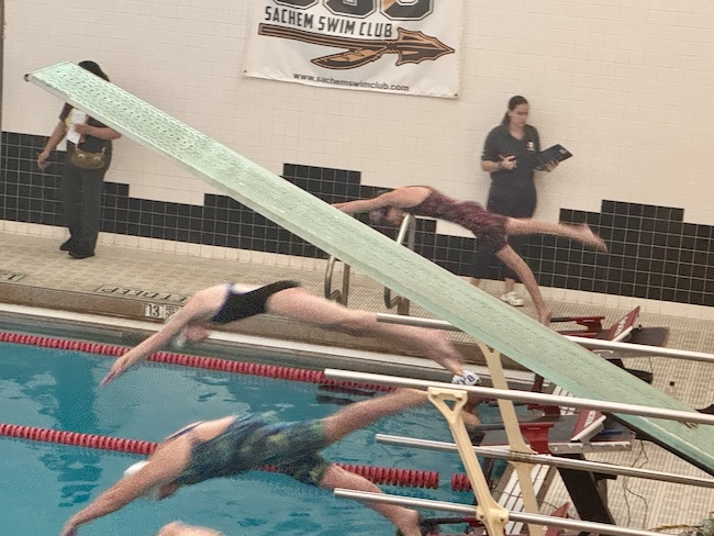 Sachem East Turkey Distance Meet 2025 Laia swims 500 Freestyle